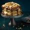 Crepe cake with chocolate and nuts