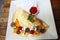 Crepe cake with fruit