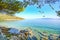 Cres Island, Croatia: View from the beach promenade to the adriatic sea