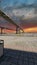 The Crescent City Connection bridge over the Mississippi River with lush green trees and plants and powerful clouds at sunset