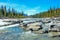 Crescent falls and Big horn river, Crescent Falls Provincial Recreation Area, Alberta, Canada