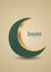 Crescent Islamic with Hanging Lantern for Ramadan Kareem and eid mubarak. Golden Half Moon pattern,background.vector illustration