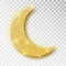 Crescent Islamic for Ramadan Kareem design element isolated. Gold glitter moon vector icon of Crescent Islamic isolated