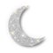 Crescent Islamic for Ramadan Kareem design element isolated. Silver glitter moon vector icon of Crescent Islamic