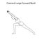 Crescent lunge forward bend pose yoga workout outline