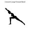 Crescent lunge forward bend pose yoga workout silhouette