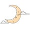 Crescent moon at night. doodle icon image