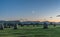 Crescent moon setting over the stone circle