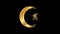 Crescent moon and star Religious symbol Particles Animation,