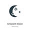 Crescent moon vector icon on white background. Flat vector crescent moon icon symbol sign from modern astronomy collection for