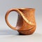 Crescent Rust-colored Ceramic Mug With Hand - 3d Model