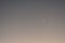 Crescent shape moon during sunset