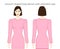 Crescent-shaped sleeves long length clothes character beautiful lady in pink top, shirt, dress technical fashion