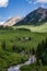 Crested butte colorado mountain landscape and wildflowers