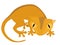 Crested eyelash gecko reptile  character vector illustration. Animal mascot isolated on white.