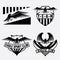 crests set with eagles vector design template