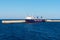 Creta Cargo Lines ship docking at the port of Rhodes, Greece