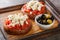 Cretan dakos is for a traditional salad from the island of Crete consists of barley rusk topped with juicy tomatoes, cheese and