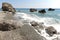 Cretan pebble beach. Mediterranean sea. Greece