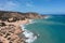 Crete, Greece, Gavdos island. Aerial drone view of beach, wild landscape, sea, blue sky, nature