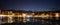 Crete, Greece October 01 2018 Panoramic view at evening of the city center from the inland sea at the port