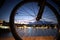 Crete, October 01 2018 Suggestive Panoramic view at evening of the historic city center from the inland sea at the port