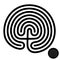 Crete traditional symbol. Cretan labyrinth of Minotaur creature. Greek ancient figure symbol