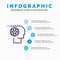 Crew, Film, Job, Movie, Personnel Line icon with 5 steps presentation infographics Background