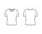 Crew neck jersey t-shirt technical fashion illustration with short sleeves, oversized body.