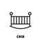 Crib icon or logo in modern line style.