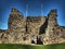 Criccieth-beautifully romantic castle-ruins  glamorous gardens around,gem among castles, nicely colored, background