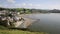 Criccieth town North Wales UK with beach coast and sea