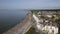 Criccieth town North Wales UK with beach coast and sea