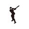 cricket athlete doing a power full swing the on a court - sport man swing the cricket stick powerfully