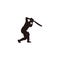 cricket athlete swing the stick on a court - sport man swing the cricket stick cartoon