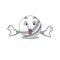 Cricket ball cartoon character design on a surprised gesture