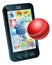 Cricket ball flying out of mobile phone