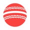 Cricket ball icon, equipment element closeup design, sport object vector illustration