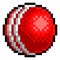 Cricket Ball Pixel Art Eight Bit Sports Game Icon