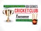 Cricket banner with trophy