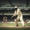 Cricket Batsman Hitting Ball During Cricket Match generative AI