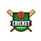 Cricket championship icon with bats and ball