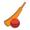 Cricket equiment elements icon cartoon