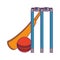 Cricket equiment elements icon cartoon