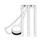 Cricket equiment elements icon cartoon in black and white