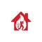 Cricket fire home logo icon.
