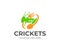 Cricket food logo design. Cricket farming vector design