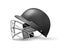 Cricket helmet with protective grill on white background, side