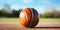 cricket leather ball resting in stadium pitch 3d Rendering, 4k Ultra hd