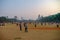 Cricket played on Oval maidan in Mumbai, India